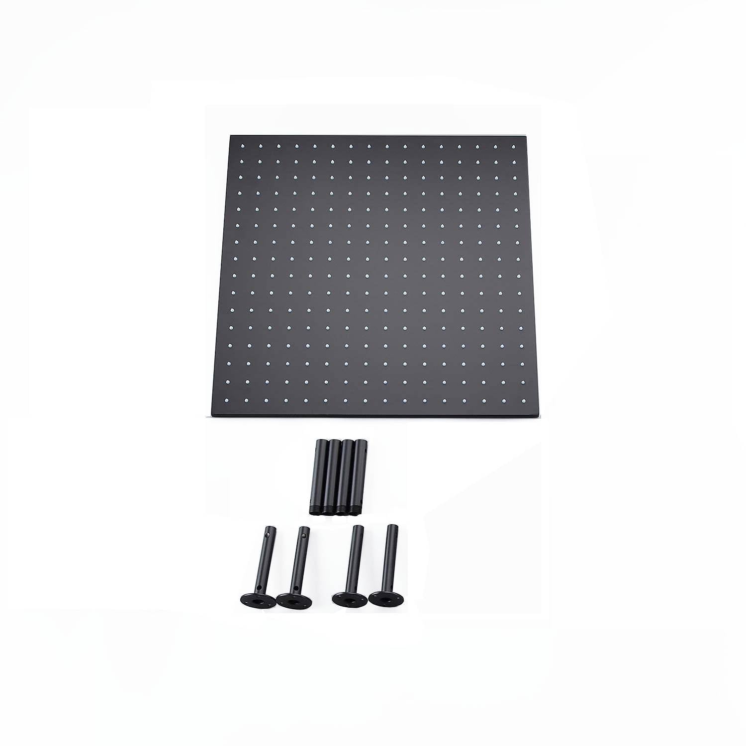 20-Inch or 24-Inch Matte Black Ceiling Mounted Shower Faucet with 3-LED Colors, 3-Way Anti-Scald Digital Display Valve, and 6 Body Jets - wonderland shower inc