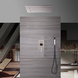 20inch Brushed nickel ceiling mount rainfall mist shower systems 3 way Digital display or thermostatic shower faucet