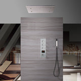 20inch Brushed nickel ceiling mount rainfall mist shower systems 3 way Digital display or thermostatic shower faucet