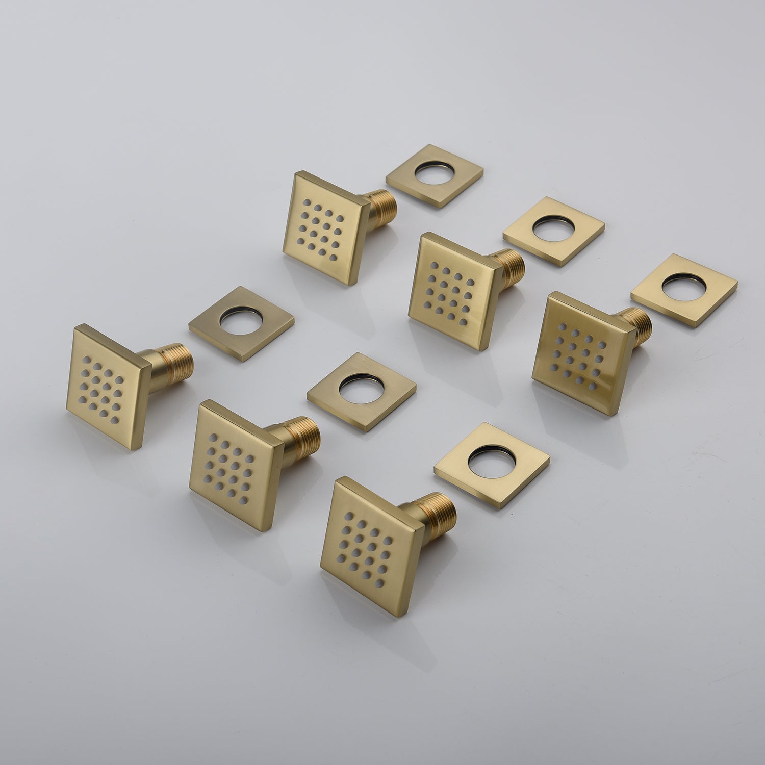 Brushed gold 3 way Thermostatic Shower valve system that each function run all together and separately - wonderland shower inc