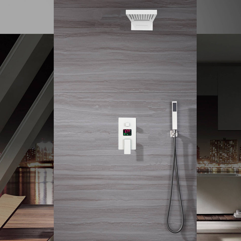 22" Chrome 3 way digital display valve Rain & Waterfall Shower Faucet - wonderland shower inc