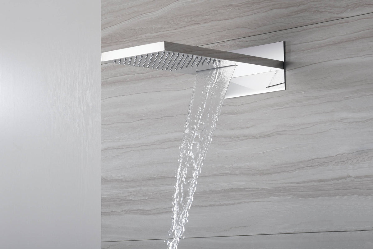 22" Chrome 3 way digital display valve Rain & Waterfall Shower Faucet - wonderland shower inc