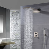 22" Brushed nickel 3 way Thermostatic display valve Rain & Waterfall Shower Faucet - wonderland shower inc