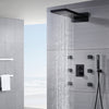 22'' Matte Black 4 way Thermostatic Shower valve system that each function run at the same time and separately - wonderland shower inc