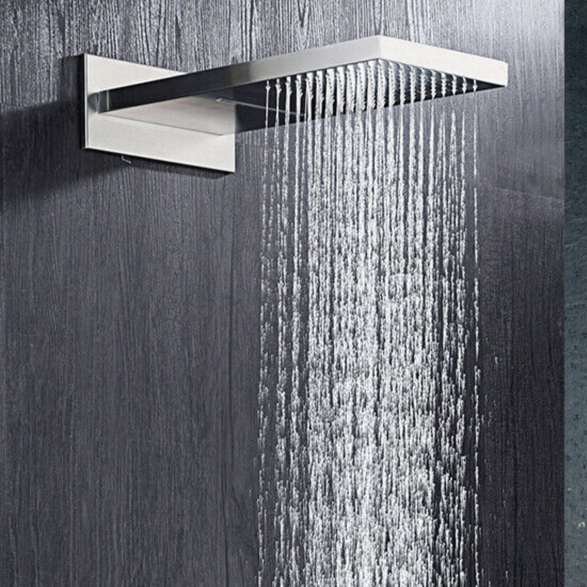 22" Brushed nickel 3 way Thermostatic display valve Rain & Waterfall Shower Faucet - wonderland shower inc