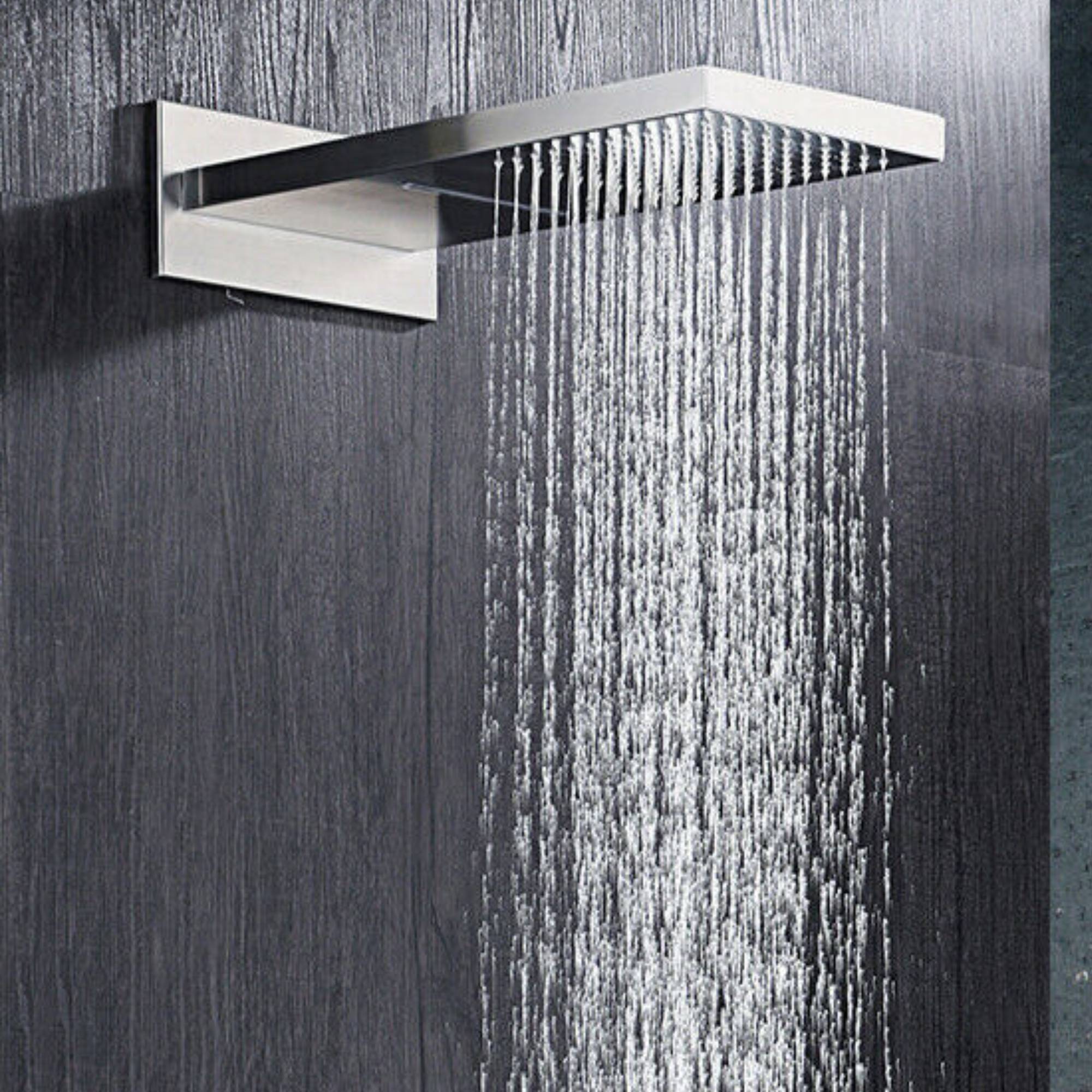 22" Brushed nickel 3 way Thermostatic display valve Rain & Waterfall Shower Faucet - wonderland shower inc