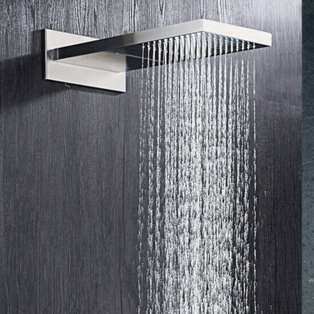22" Brushed nickel 3 way Thermostatic display valve Rain & Waterfall Shower Faucet - wonderland shower inc