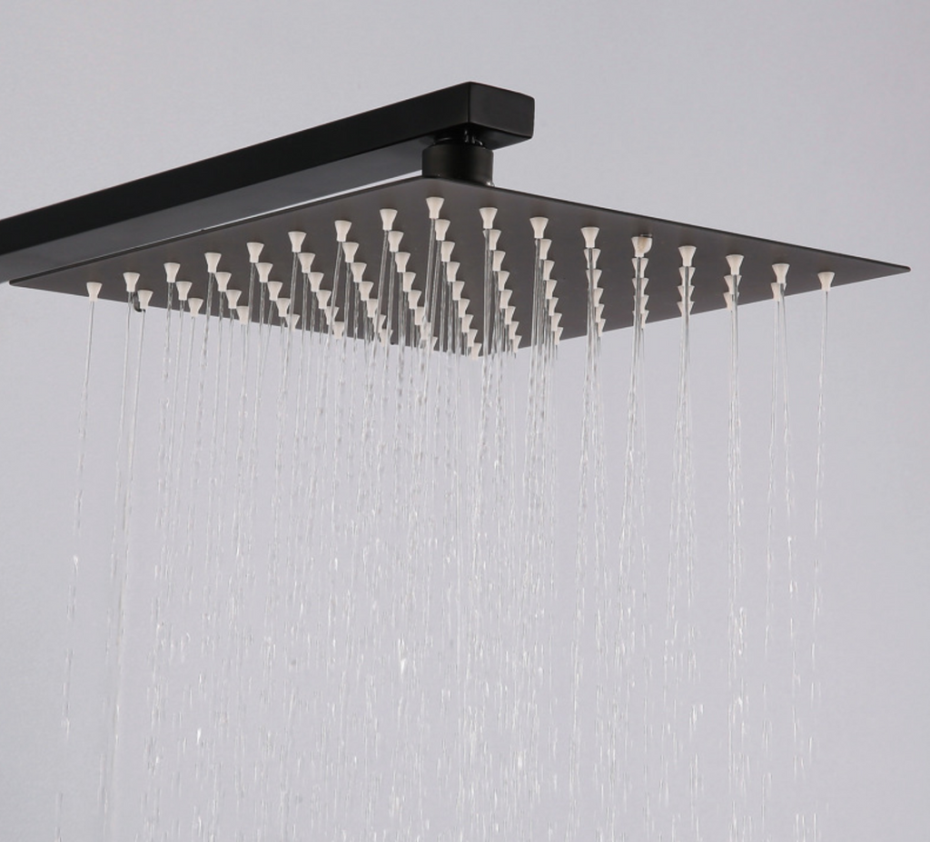 Matte Black Rain Shower Faucet Wall Mounted Bathtub Shower Hand Shower Mixer - wonderland shower inc