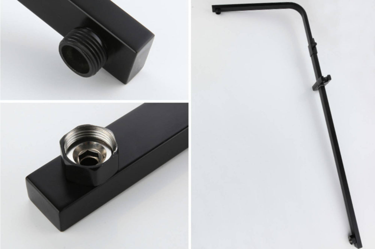 Matte Black Rain Shower Faucet Wall Mounted Bathtub Shower Hand Shower Mixer - wonderland shower inc
