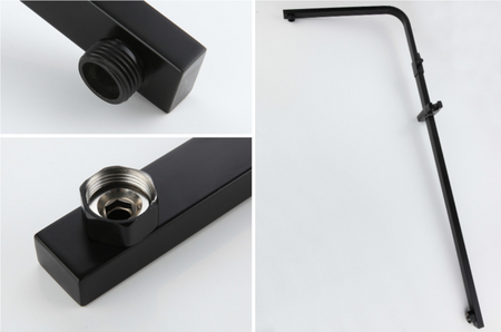 Matte Black Rain Shower Faucet Wall Mounted Bathtub Shower Hand Shower Mixer - wonderland shower inc