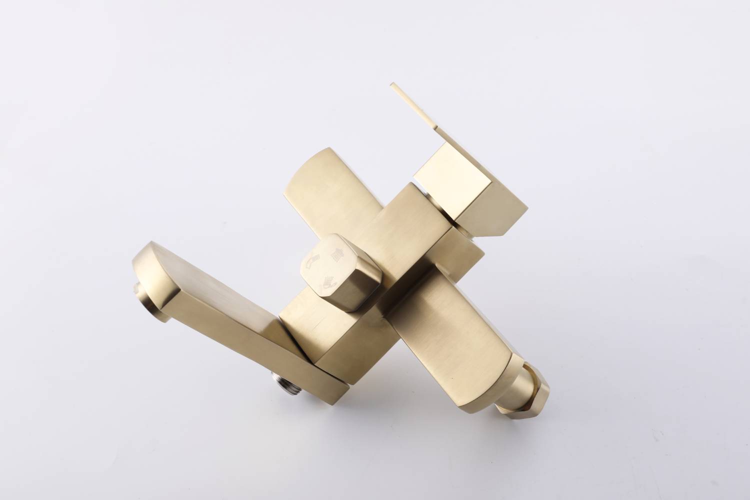 Luxury Brushed Gold 3-Function Exposed Shower Set with Handheld Shower and Tub Spout - wonderland shower inc