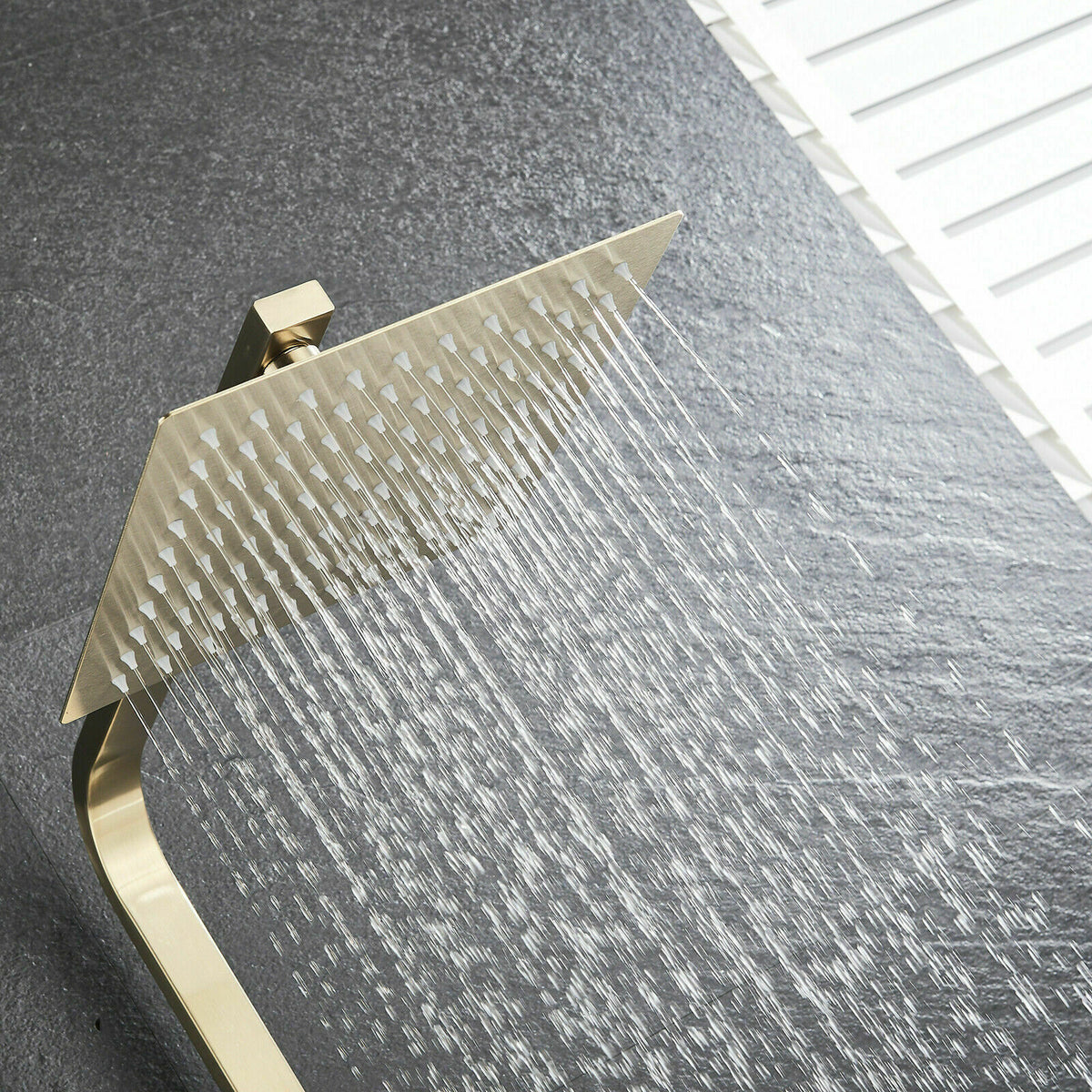 Luxury Brushed Gold 3-Function Exposed Shower Set with Handheld Shower and Tub Spout - wonderland shower inc