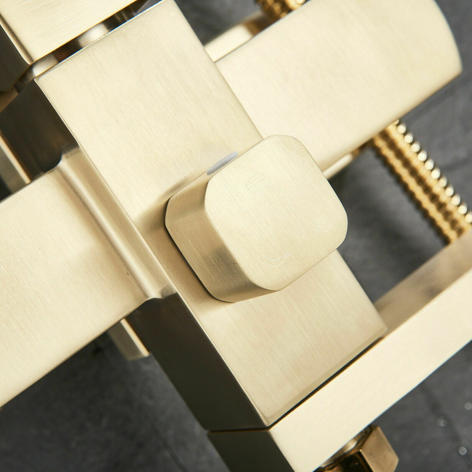 Luxury Brushed Gold 3-Function Exposed Shower Set with Handheld Shower and Tub Spout - wonderland shower inc