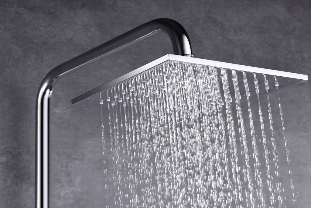 Digital Chrome Rain Shower Faucet Wall Mounted Bathtub Shower Hand Shower Mixer - wonderland shower inc