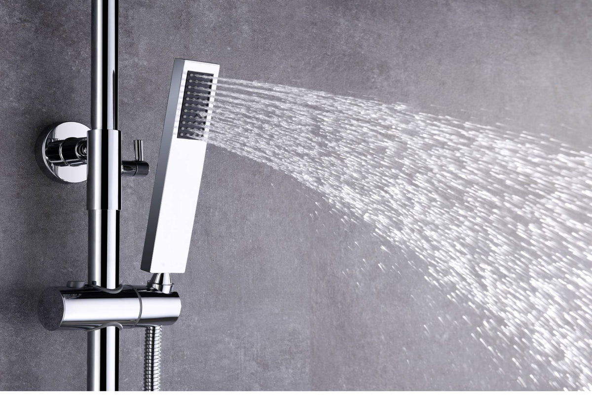 Digital Chrome Rain Shower Faucet Wall Mounted Bathtub Shower Hand Shower Mixer - wonderland shower inc