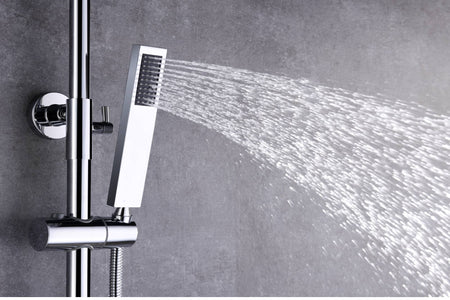 Digital Chrome Rain Shower Faucet Wall Mounted Bathtub Shower Hand Shower Mixer - wonderland shower inc