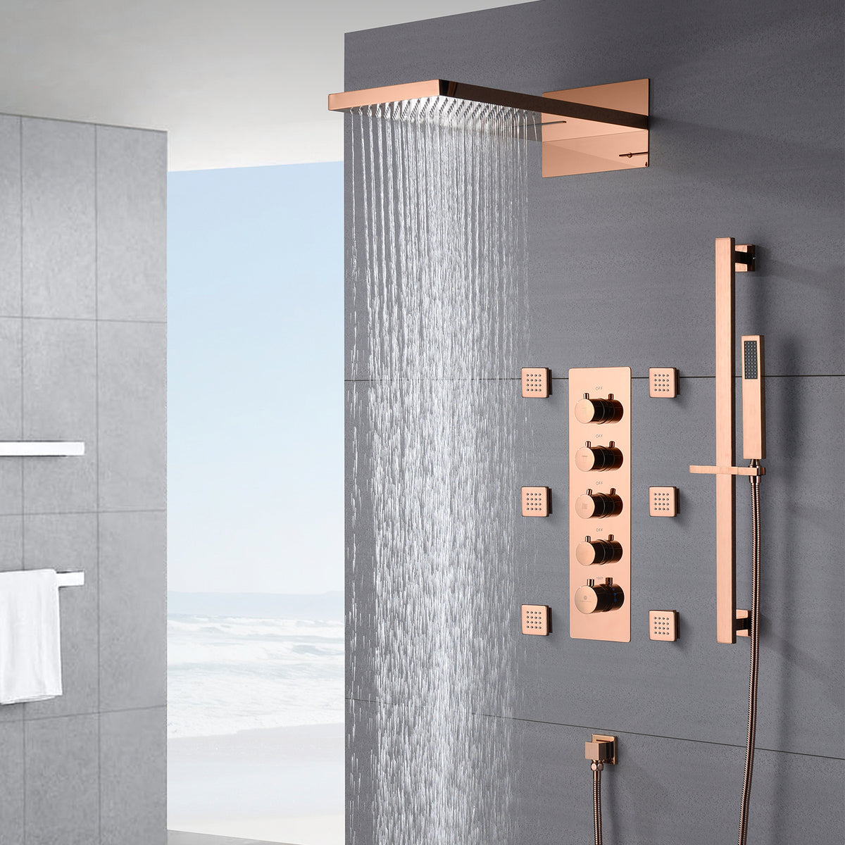 Rose Gold Shower Faucet Wonderland Shower Inc   AB9622X4RG 1 1200x1200 