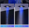 Bluetooth music shower head set LED 16 inch multifunction shower faucet thermostatic mixer rain mist waterfall - wonderland shower inc