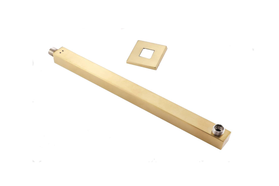 16 inch or 22 inch brushed gold wall mount shower arm brass