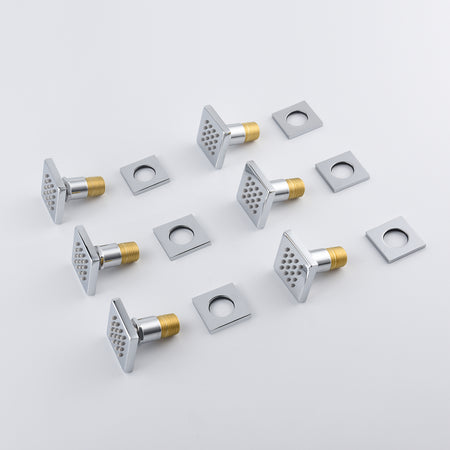 20'' or 24'' Ceiling-Mounted LED Chrome 3-Way Thermostatic Shower Faucet with Independent and Simultaneous Functionality - wonderland shower inc