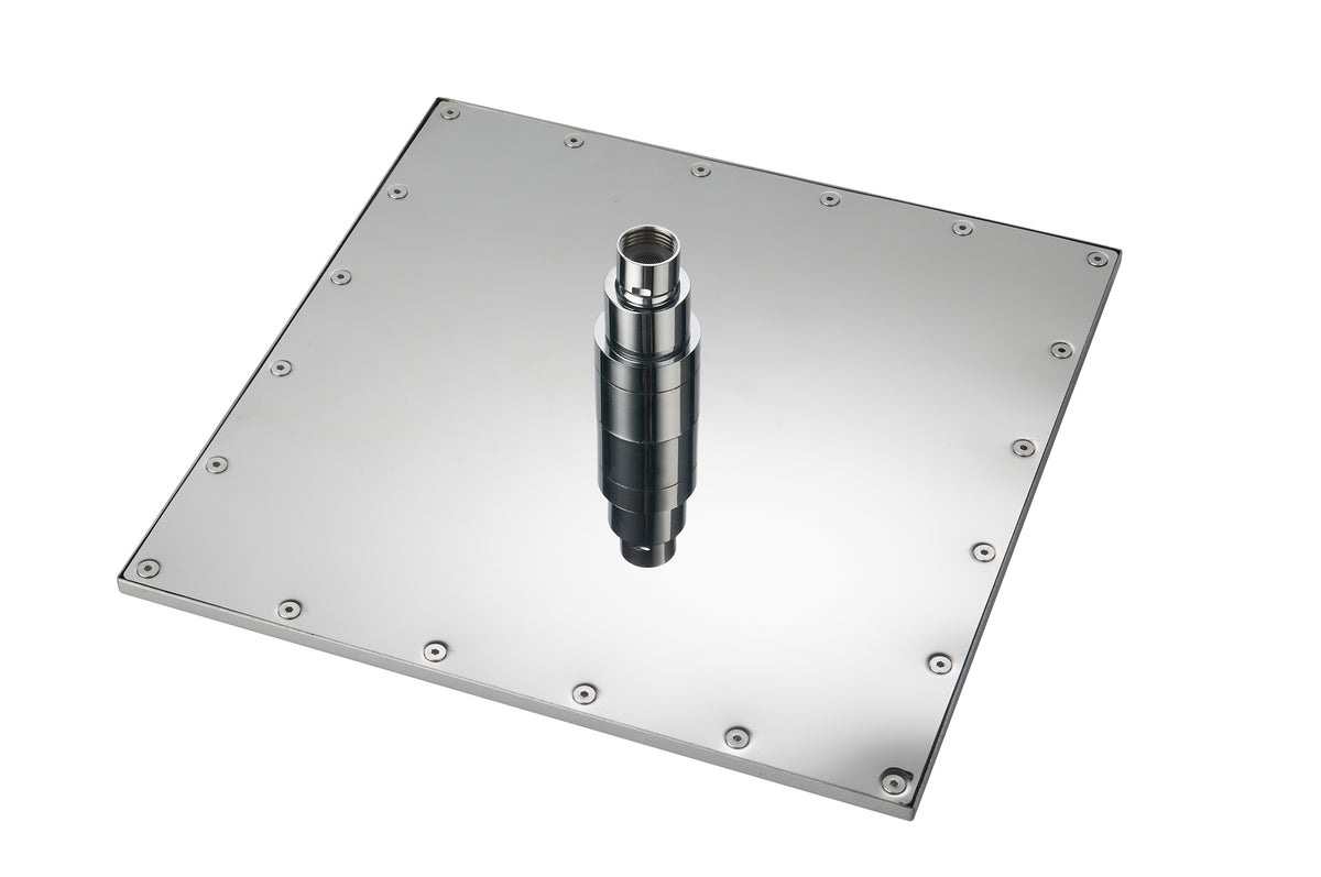 chrome ceiling mount LED rainfall shower head  two way shower faucet with handle sprayer - wonderland shower inc