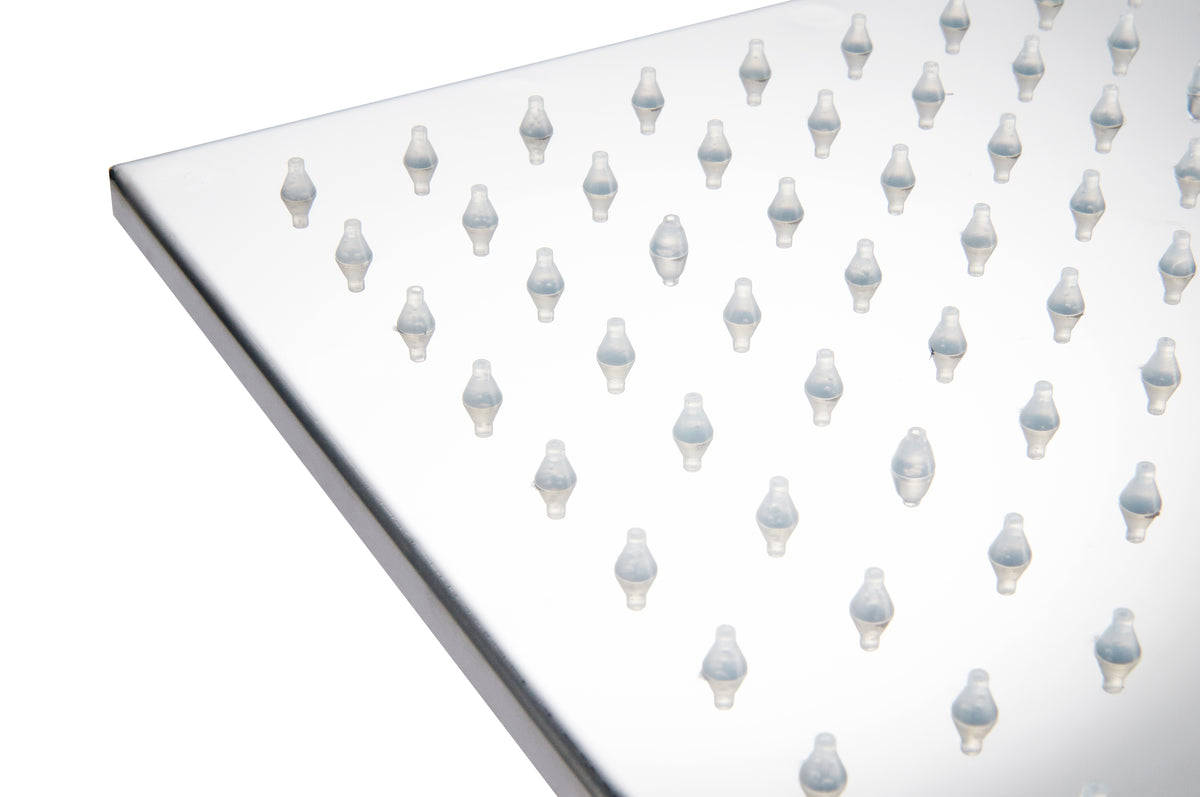 chrome ceiling mount LED rainfall shower head  two way shower faucet with handle sprayer - wonderland shower inc