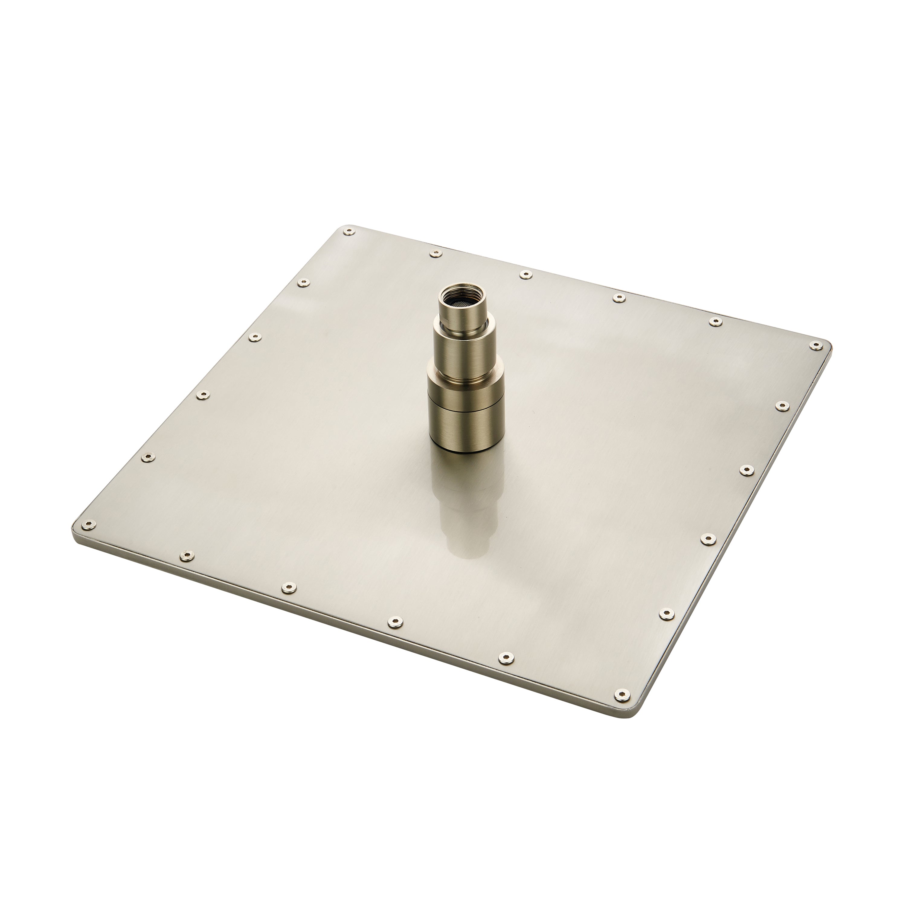 Brushed nickel two shower heads 3 way thermostatic valve shower heads systems each function work at the same time and separately - wonderland shower inc