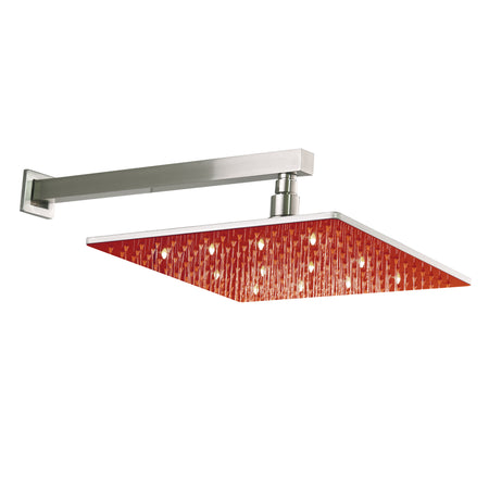 Brushed nickel ceiling mount rainfall shower head 3 way digital display anti scald Shower Faucet with tub spout - wonderland shower inc