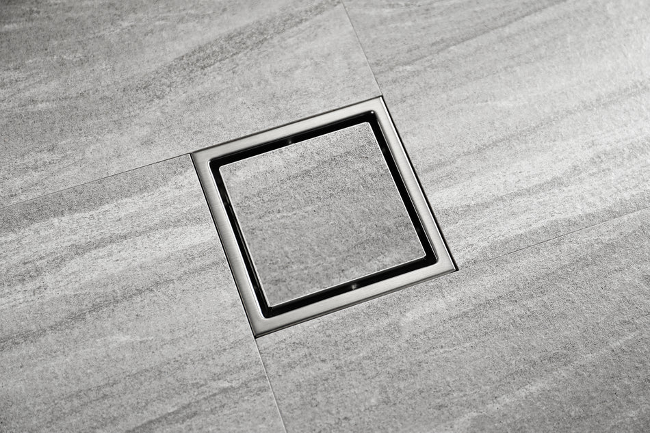 Brushed nickel stainless floor drain 6x6inch