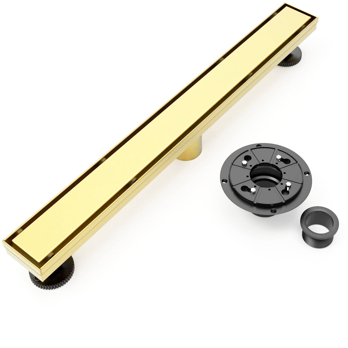 Brushed Gold 4-inch brass Shower Floor Drain with Removable Strainer C–  wonderland shower inc