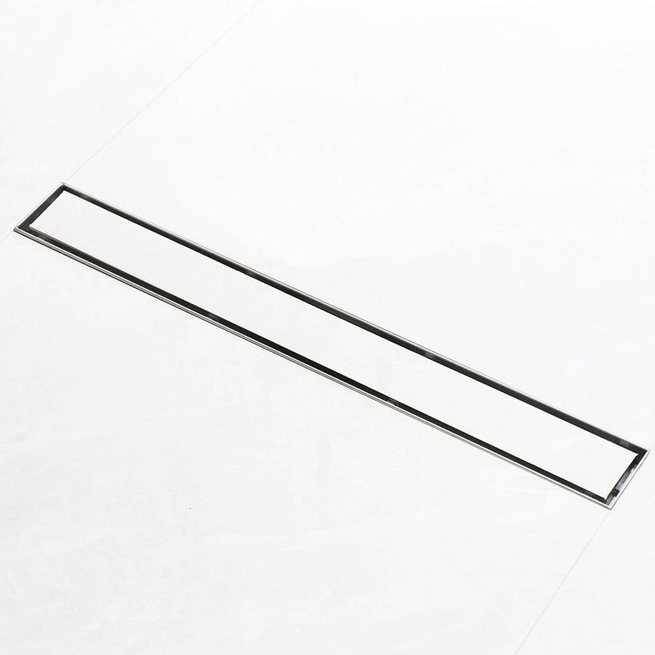 Brushed nickel Linear shower drain stainless steel material 24 inch with tile insert 2-in-1 cover with hair strainer and adjustment feet