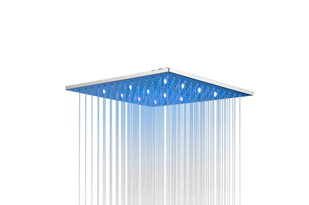 ceiling mount LED chrome 3 functions Digital Display anti scald Shower systems With 6 brass Body Jet Sprayer Chrome Finish - wonderland shower inc