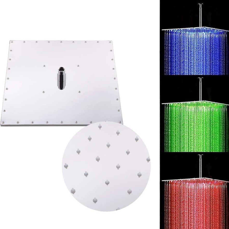 8inch or 12inch or 16inch LED Chrome brass rainfall shower head - wonderland shower inc