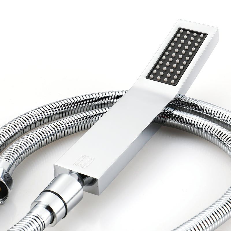 16-Inch Chrome Thermostatic Shower Faucet: Flush-Mounted, 64-Color LED Lighting, Bluetooth Music, 4-Way Control, and 4-Inch Body Jet Features - wonderland shower inc