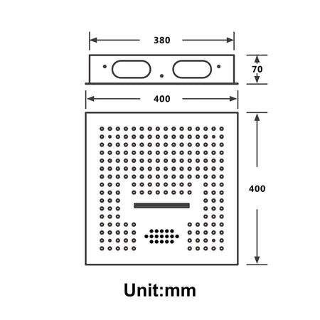 16-Inch Chrome Thermostatic Shower Faucet: Flush-Mounted, 64-Color LED Lighting, Bluetooth Music, 4-Way Control, and 4-Inch Body Jet Features - wonderland shower inc
