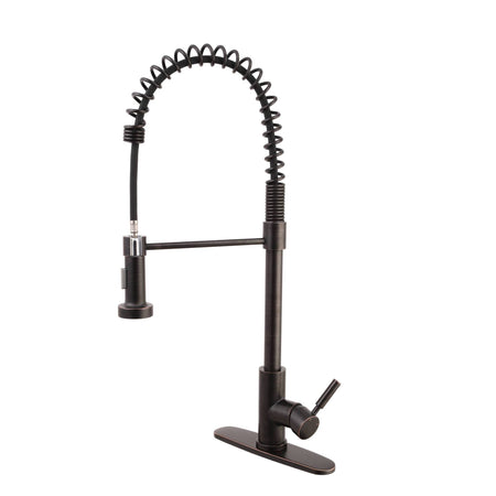 Oil Bronze Black High Arc brass Kitchen Sink Faucet Pull Down metal Spray with deck plate - wonderland shower inc