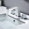 Widespread Chrome Two Handles 3-Hole Bathroom Sink Faucet with Pop-Up Overflow Brass Drain - wonderland shower inc