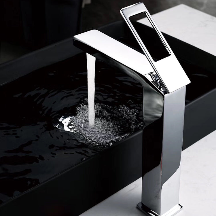 Chrome single handle bathroom basin faucet with pop up overflow brass drain - wonderland shower inc