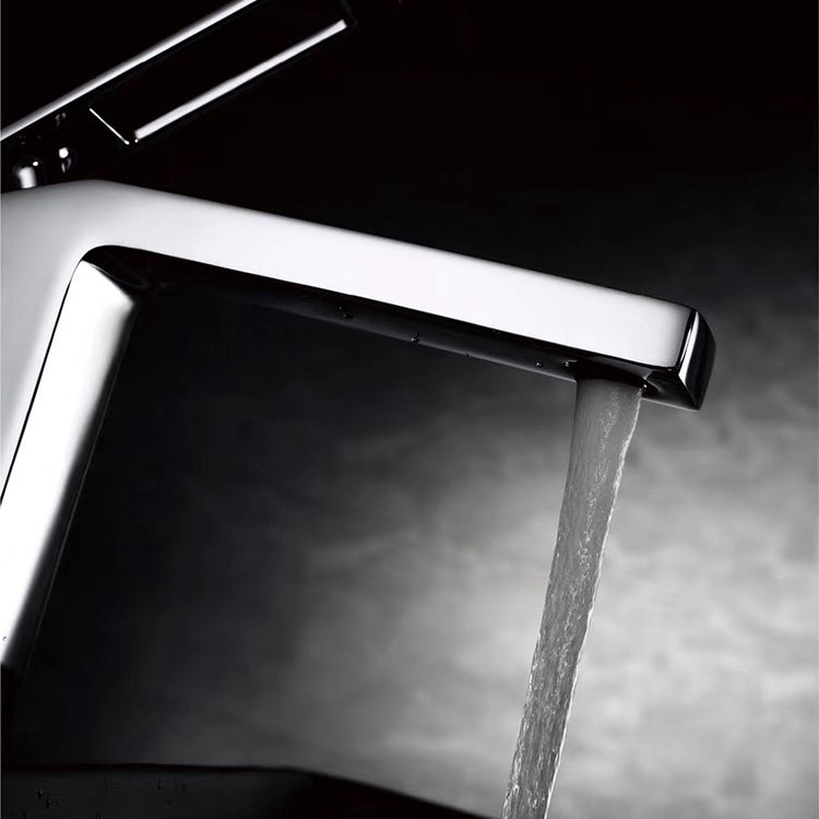 Chrome Single handle bathroom basin faucet with pop up overflow brass drain - wonderland shower inc