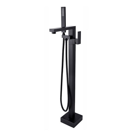 Matte Black Freestanding Single Handle Bathtub Faucet: Featuring a Handheld Sprayer for Added Convenience and Style - wonderland shower inc