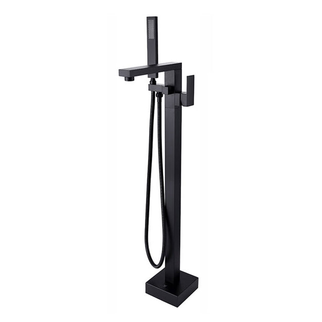 Matte Black Freestanding Single Handle Bathtub Faucet: Featuring a Handheld Sprayer for Added Convenience and Style - wonderland shower inc