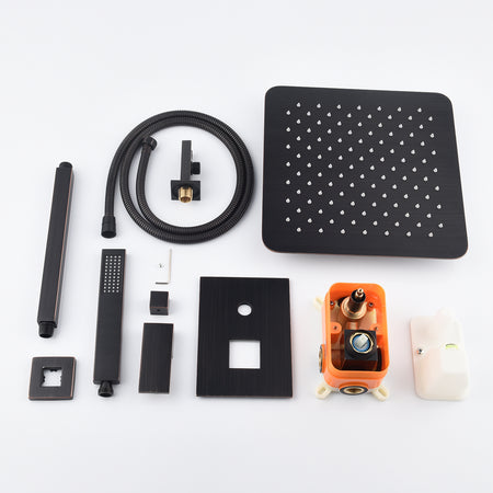 12 Inch or 16 Inch Ceiling Mount Oil Rubbed Bronze Shower System - Includes Rough-in Valve Body and Trim - wonderland shower inc