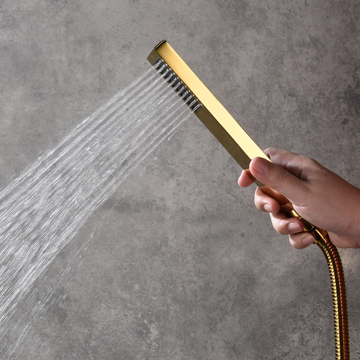 12 Inch or 20 inch Ceiling mounted Polished Gold Shower System Rough-in Valve Body and Trim - wonderland shower inc