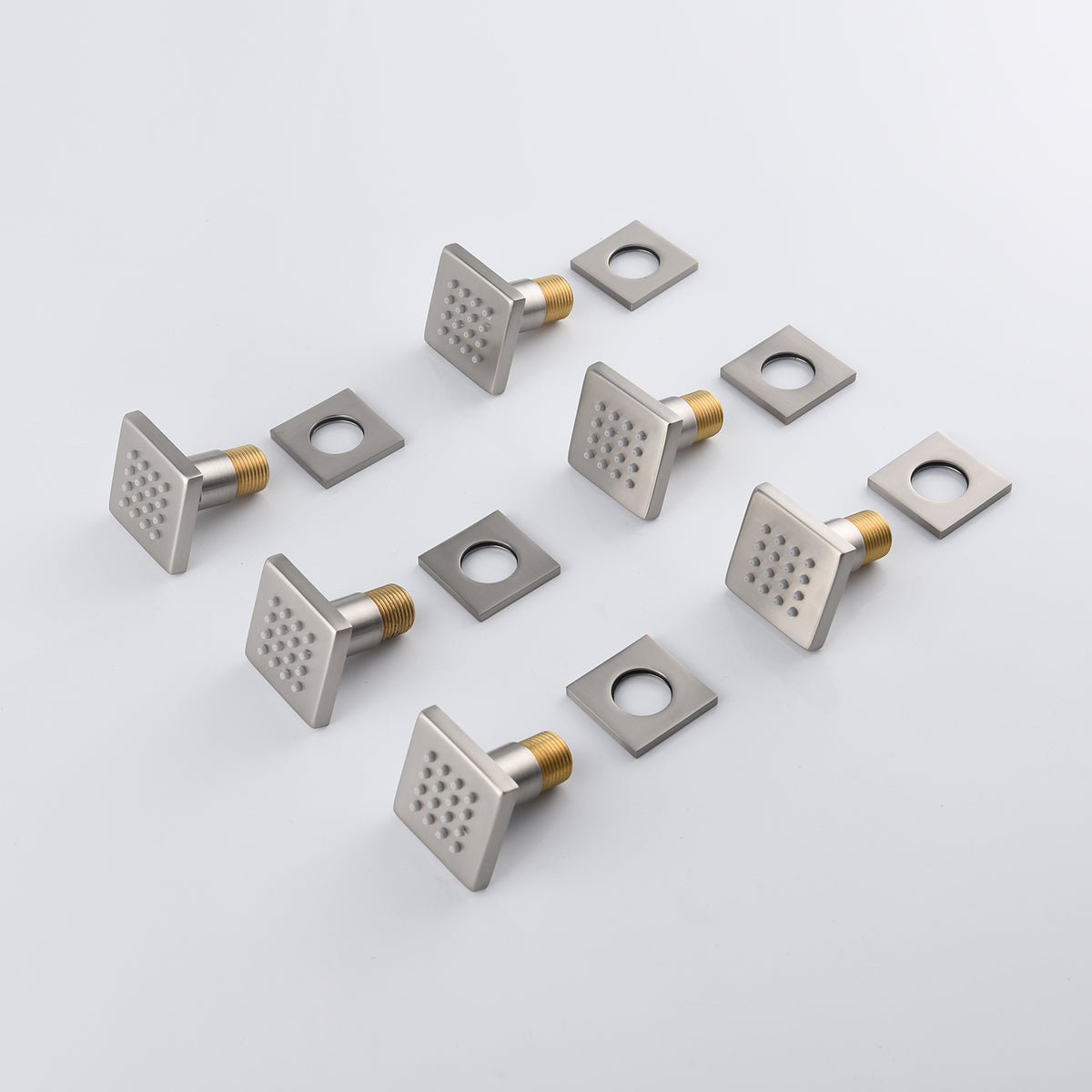 16inch Brushed Nickel Wall Mount 3 way Thermostatic valve that each function run all together and separately - wonderland shower inc