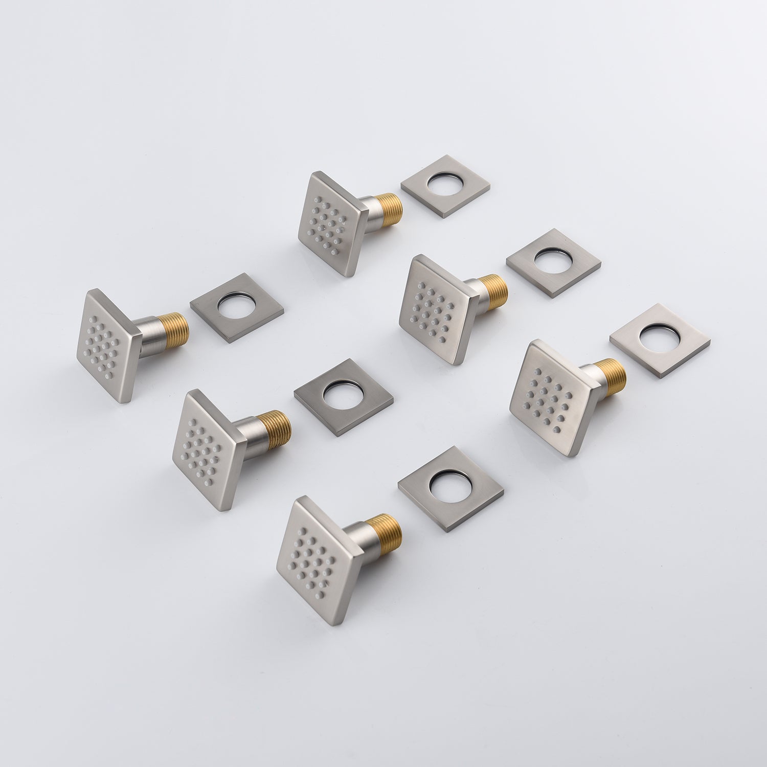 16inch Brushed Nickel Wall Mount 3 way Thermostatic valve that each function run all together and separately - wonderland shower inc