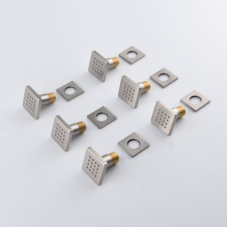 16inch Brushed Nickel Wall Mount 3 way Thermostatic valve that each function run all together and separately - wonderland shower inc