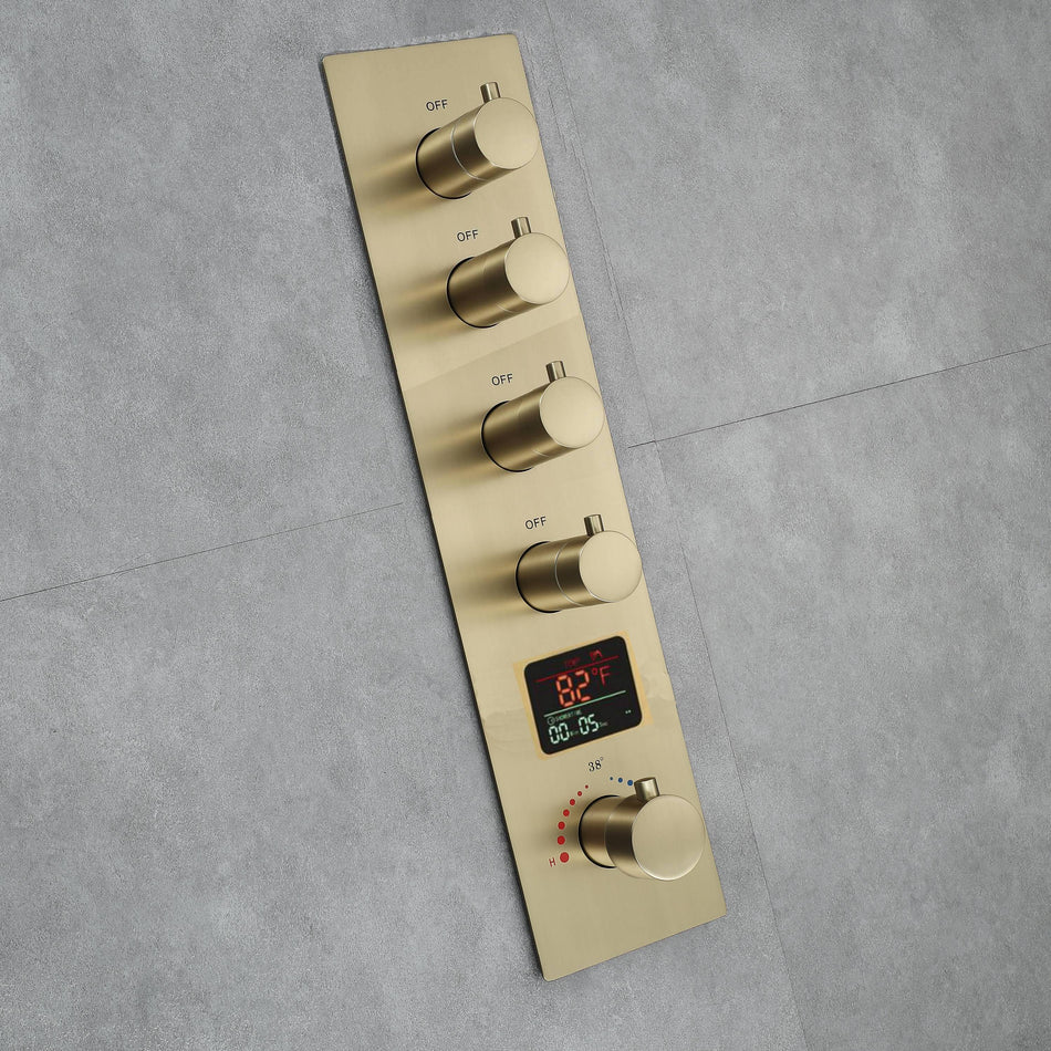 4  way digital display thermostatic  rough in valve with trim