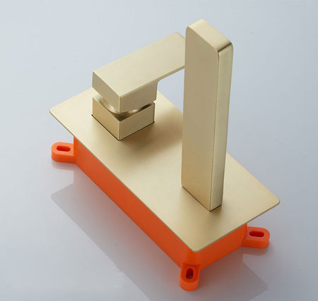 Brushed Gold wall mount bathroom sink basin faucet with pop up drain - wonderland shower inc