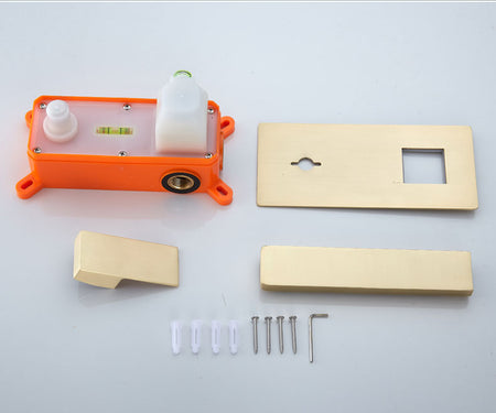 Brushed Gold wall mount bathroom sink basin faucet with pop up drain - wonderland shower inc