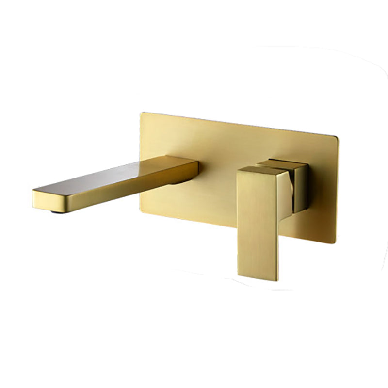 Brushed Gold wall mount bathroom sink basin faucet with pop up drain - wonderland shower inc